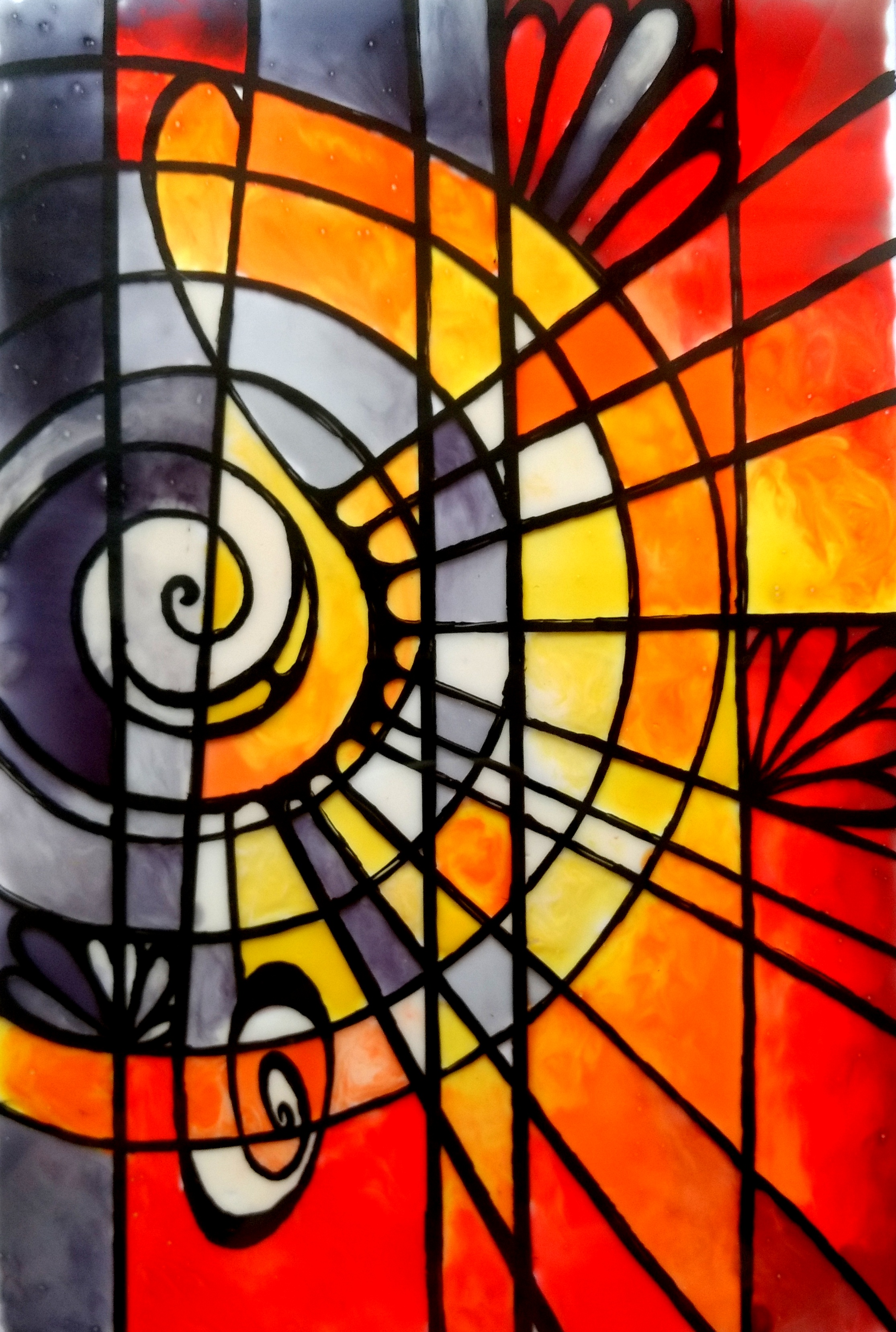 STAINED GLASS PAINTING (MUSICAL 2) – CREATIVE ART