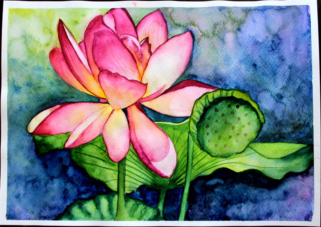 WATERCOLOR PAINTING LOTUS